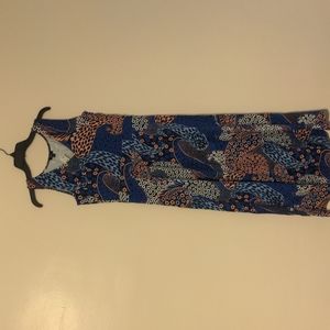 Talbot's size mp petite dress blue/pink floral paisley print